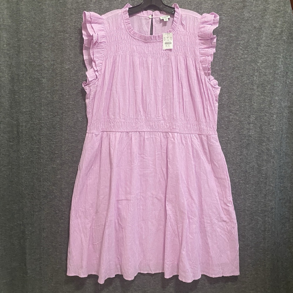 NEW J Crew‎ Gauze Flutter Sleeve Mini Dress 3X Smocked Ruffle Cottagecore Pocket